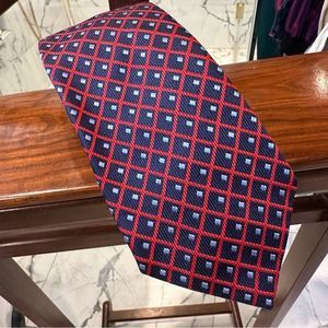 Turnball & Asser | Men’s Silk navy & red men’s tie prince of wales roy tie maker